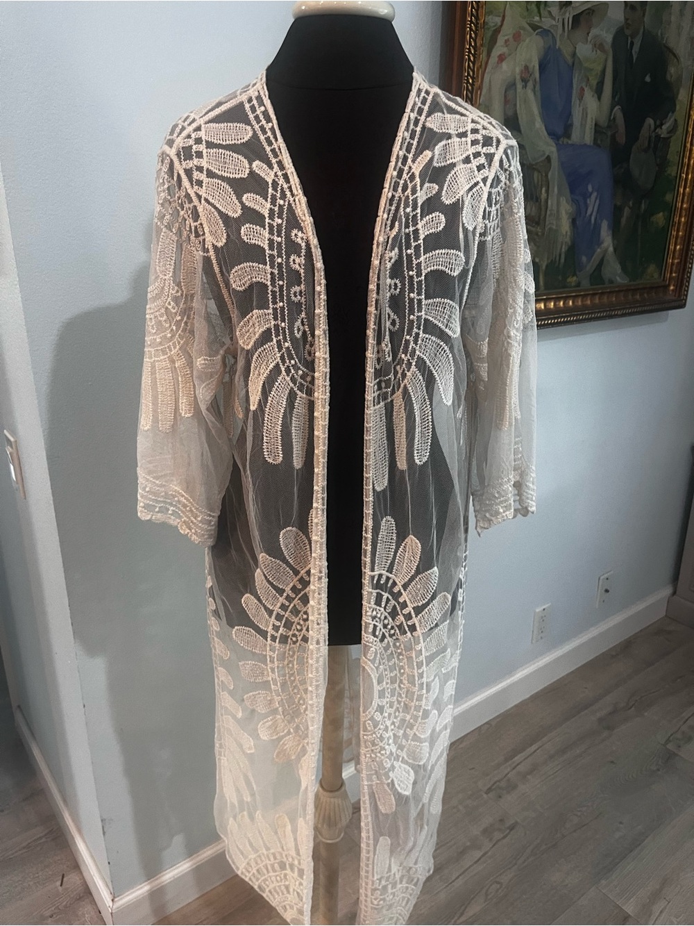 Rebellion Again Boho Lace Kimono Cover Up M Festival Layering Piece BohoChic